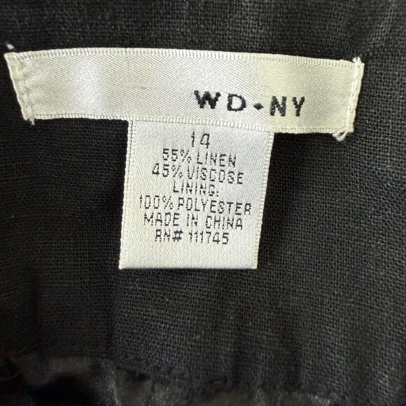 Women's Linen Tiered Midi Skirt 14 Black Floral Embroidery Sequin Festival Boho - Picture 3 of 9